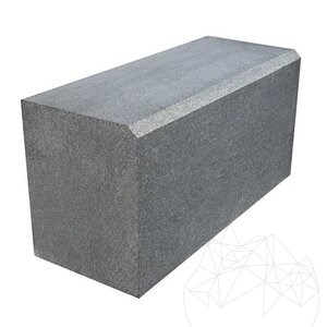 Anthrazitfarbener Granit-Kantenstein (Fase 1L - 2 cm) 20 x 25 x 50 cm