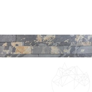 Flexible Schiefer SKIN Platte 3D Express - Herbst Rustikal, 60x15 cm, Selbstklebend 3M für Innenverkleidung Möbel