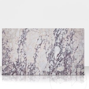 Arabescato Violett Polierter Marmor 60 x 30 x 2 cm (Transluzent)