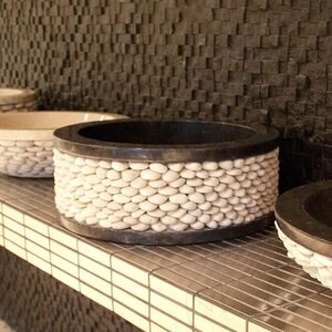 Waschbecken Marmor Matia Schwarze Kreise