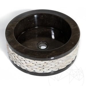 Waschbecken Marmor Matia Schwarze Kreise