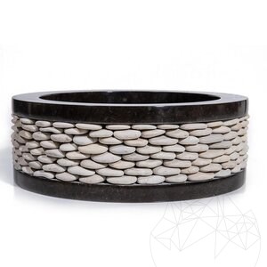 Waschbecken Marmor Matia Schwarze Kreise