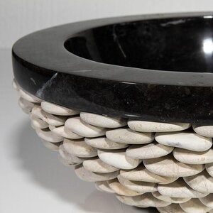 Waschbecken Marmor Matia Black Pebbles