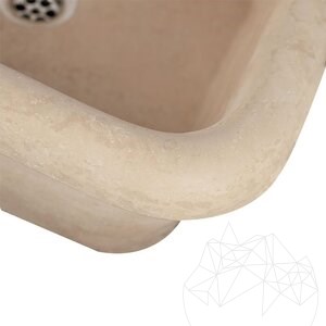 Waschbecken Arco Classic Travertin SCAS2 47 x 47 x 19 cm
