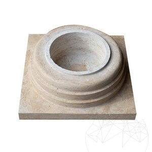 Romano Classic Riven Travertin-Säulenfuß 60 x 60 x 20 cm