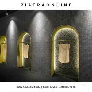 Granitplatte Black Crystal Cotton Design 1CM