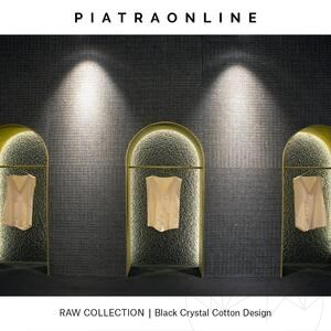 Granitplatte Black Crystal Cotton Design 1CM