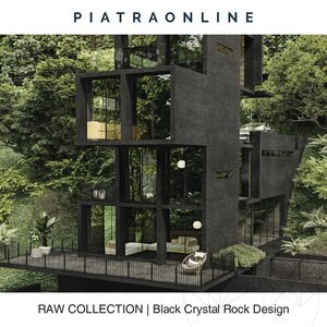 Black Crystal Rock Design Platte 3CM