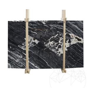 Black Galena Marble Polished Slab, 2 cm