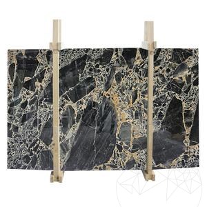 Polierte Marmorplatte Black Leopard, 2 cm