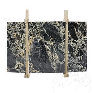 Polierte Marmorplatte Black Leopard, 2 cm