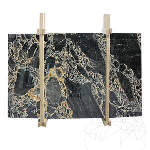 Polierte Marmorplatte Black Leopard, 2 cm