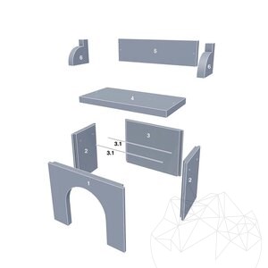 Einfaches Grilltisch - bedeckt mit Polygonaler Stein