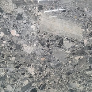 Breccia Schwarz Polierte Marmorplatte 2 cm