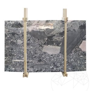 Breccia Schwarz Polierte Marmorplatte 2 cm