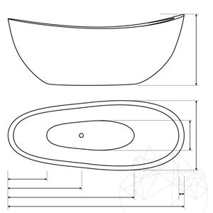 Autograph Badewanne Faro Arabescato Marmor 185 x 86 x 70 cm
