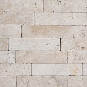 Klassischer Travertin mit Kreuzschliff, getrommelt 20.3 x 5 x 3 cm
