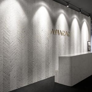Carrara White Tile(Chevron Design) Platte 2CM
