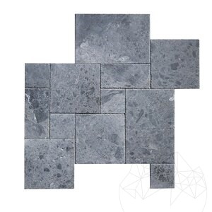 Ceppo Grey Gebürsteter & gemeißelter Marmor Französisches Muster Set 1.2 cm