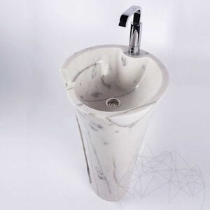 Waschbecken für Badezimmer - Tao Calacatta Flieder Marmor 42 x 85 cm