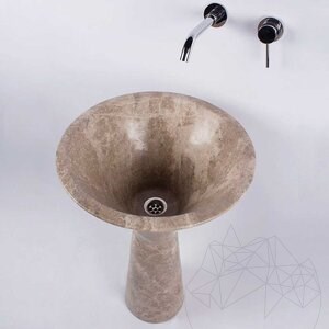 Waschbecken für Badezimmer - Tao Light Emperador Marmor 50 x 85 cm