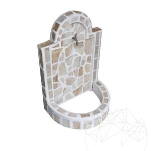 Cismea Kleiner Garten, Traditionell, Freistehend - Polygonale Steinverblendung, Rhodos Schiefer, 80 x 55 cm, 70 kg