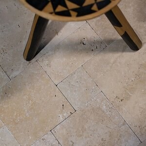 Travertin Classic Cross Cut Antik/Getrommelt Mini Römischer Verband 1 cm