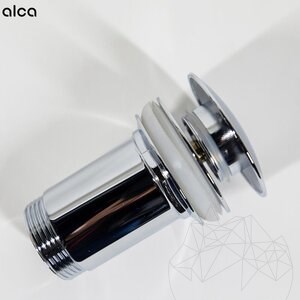 Click Clack Ablaufgarnitur Alca Plast (5/4'', Metall, mit Überlauf, großer Stöpsel)