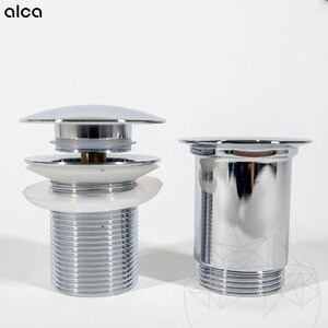 Click Clack Ablaufgarnitur Alca Plast (5/4'', Metall, mit Überlauf, großer Stöpsel)