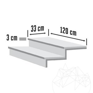 Crema Royal Gebürsteter Marmor Stufe (abgeschrägt 1L) 120 x 33 x 3 cm