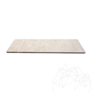 Crema Royal Gebürsteter Marmor Stufe (abgeschrägt 1L) 120 x 33 x 3 cm