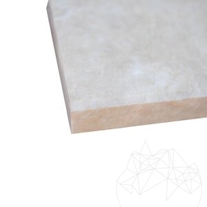 Crema Royal Gebürsteter Marmor Stufe (abgeschrägt 1L) 120 x 33 x 3 cm