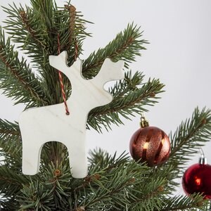 Thassos Marmorhirsch - Weihnachtsdekorationsset für Zuhause (6 Stück)