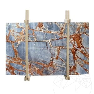 Fantastisches Blau Polierte Marmorplatte 2 cm