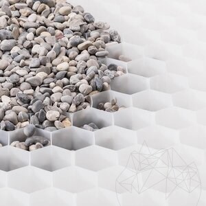 Kiesstabilisierung Design System für Schotterstabilität, weiß, 1176 x 764 x 32 mm