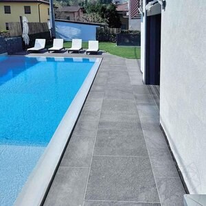 Sinterstein L'ALTRA PIETRA Castello Grey, 60 X 60 X 2 cm, R11 - Rutschfest für den Außenbereich