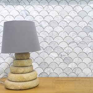New York Fischschuppen-Mosaik aus geschliffenem Marmor 