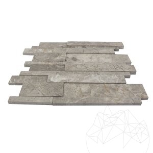 Silber polierter Travertin 3D Wandmosaik