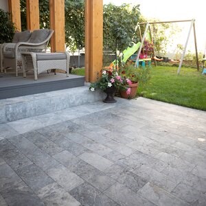 Tundra Grey Sandgestrahlter Marmor 15,2 x 30,5 x 3 cm - Sonderanfertigung