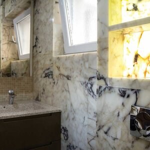 Arabescato Violett Polierter Marmor 60 x 30 x 2 cm (Transluzent)