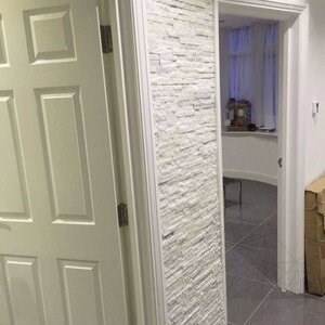 Reinweißer Marmor Wandverkleidungsplatte 15 x 60 cm