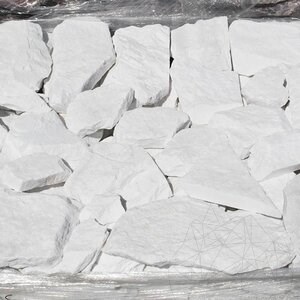 Felswand Thassos Polygonaler Marmor
