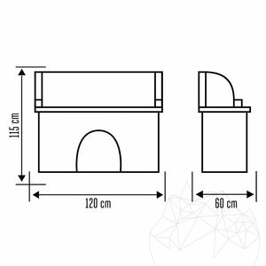 Einfaches Grilltisch - bedeckt mit Polygonaler Stein