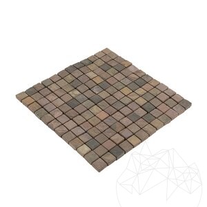 Mosaik Schiefer Natur Multicolor 2.3x2.3 cm - Innen und Außen | Ideal für Duschen, Bäder, Küchen, Kamine