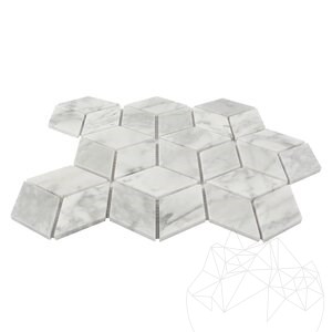 New York Cube Design Mosaik aus geschliffenem Marmor
