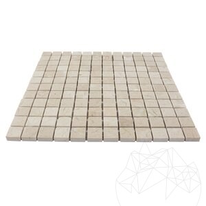 Polierter Marmor Mosaik Hellbeige 2,3 x 2,3 cm