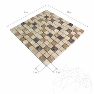 Mix Polierter Marmor Mosaik 2,3 x 2,3 cm