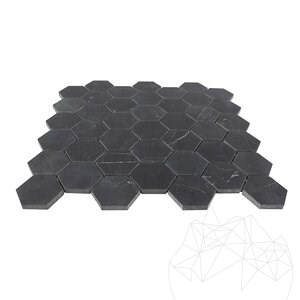 Nero Marquina Sechseck geschliffener Marmor Mosaik