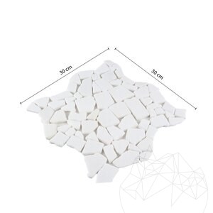 Crazy Paving Getrommelter Thassos-Marmor Mosaik
