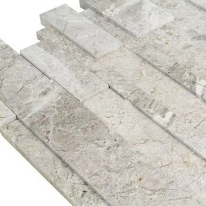 Tundra Grau Polierter Marmor 3D Wandmosaik